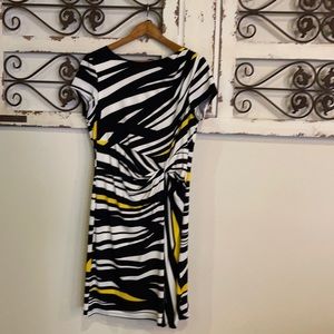 Ellen Tracy Black/White/Yellow Dress